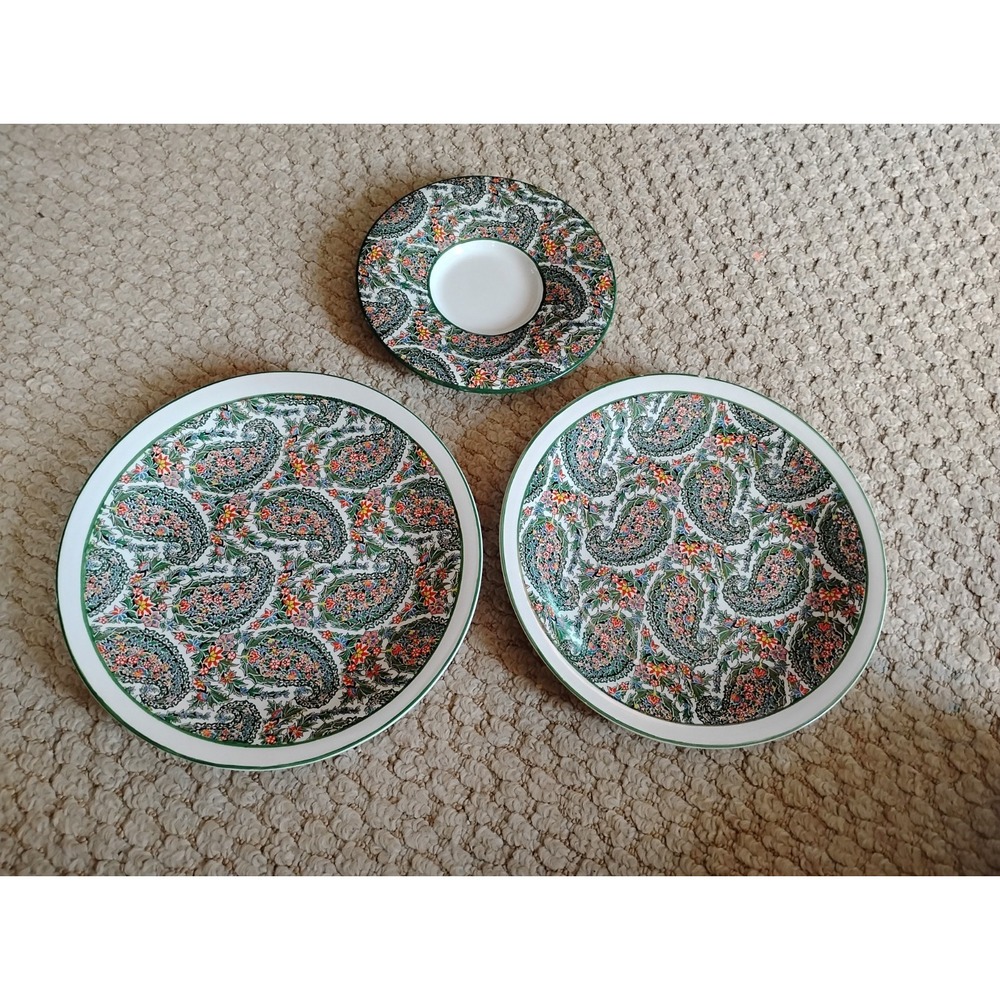 3 Vintage A Mottahedeh Design Plates Italy Few Chips S. 5313